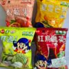米乖乖四口味風味組合包，包含夏雪芒果、紅烏龍茶、釋迦鳳梨、木鱉果哈密瓜口味。